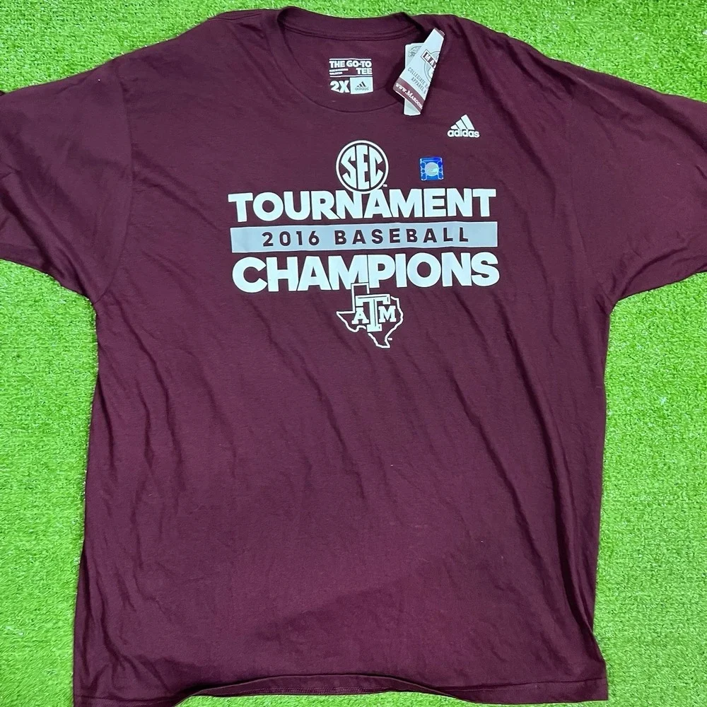 Texas A&M 2XL SEC champions shirt Aggie baseball NWT Conference Champions Tee
